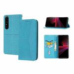 For Sony Xperia 1 VI Woven Texture Stitching Magnetic Leather Phone Case(Blue)