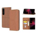 For Sony Xperia 1 VI Woven Texture Stitching Magnetic Leather Phone Case(Brown)