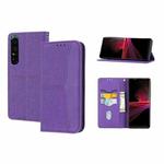 For Sony Xperia 1 VI Woven Texture Stitching Magnetic Leather Phone Case(Purple)