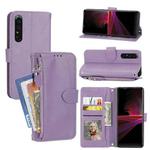 For Sony Xperia 1 VI Oil Skin Zipper Wallet Leather Phone Case(Purple)
