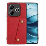 For Redmi Note 14 5G Double Buckle Card Slots Magnetic Phone Case(Red)