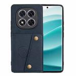 For Redmi Note 14 Pro+ 5G Double Buckle Card Slots Magnetic Phone Case(Blue)
