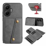 For Redmi Turbo 4 Pro Double Buckle Card Slots Magnetic Phone Case(Grey)