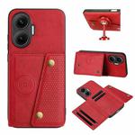 For Redmi Turbo 4 Pro Double Buckle Card Slots Magnetic Phone Case(Red)