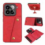 For Xiaomi 15 Double Buckle Card Slots Magnetic Phone Case(Red)