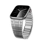 For Apple Watch Series 8 45mm Magnetic Stainless Steel Watch Band(Silver)