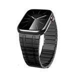 For Apple Watch Series 4 44mm Magnetic Stainless Steel Watch Band(Black)