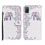 For OPPO A72 3D Painted Pattern Horizontal Flip Leather Case with Holder & Wallet & Card slot & Lanyard(Flower Elephant)
