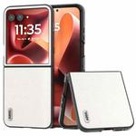 For Motorola Razr 60 Ultra ABEEL Genuine Leather Wave Black Edge Phone Case(Grey)