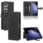 For Samsung Galaxy Z Fold6 5G Honeycomb Dot Texture Leather Phone Case(Black)