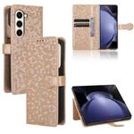 For Samsung Galaxy Z Fold6 5G Honeycomb Dot Texture Leather Phone Case(Gold)