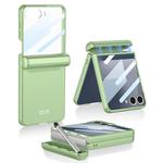 For Samsung Galaxy Z Flip7 5G GKK Integrated Magnetic Full Coverage Flip Phone Case with Pen Box+Pen(Green)