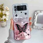 For Samsung Galaxy Z Flip4 5G Water Wave Texture Butterfly Pattern Phone Case with Bracelet