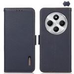 For Redmi 14C 4G KHAZNEH Side-Magnetic Litchi Genuine Leather RFID Phone Case(Blue)