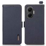 For Redmi Turbo 4 Pro KHAZNEH Side-Magnetic Litchi Genuine Leather RFID Phone Case(Blue)