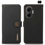 For Redmi Turbo 4 Pro KHAZNEH Custer Texture RFID Genuine Leather Phone Case(Black)