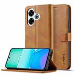 For Redmi 13 4G LC.IMEEKE Calf Texture Leather Phone Case(Brown)