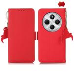 For Redmi 14C 4G Side-Magnetic TJ Genuine Leather RFID Phone Case(Red)