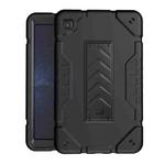 For Samsung Galaxy Tab A7 Lite Armor Holder Silicone Hybrid PC Tablet Case(Black)