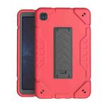 For Samsung Galaxy Tab A7 Lite Armor Holder Silicone Hybrid PC Tablet Case(Red Black)