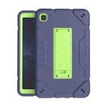 For Samsung Galaxy Tab A7 Lite Armor Holder Silicone Hybrid PC Tablet Case(Navy Yellow Green)