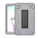 For Samsung Galaxy Tab A9 Armor Holder Silicone Hybrid PC Tablet Case(Grey Black)