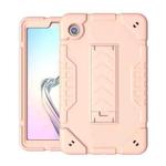 For Samsung Galaxy Tab A9 Armor Holder Silicone Hybrid PC Tablet Case(Rose Gold)