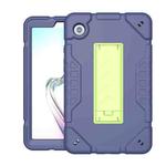 For Samsung Galaxy Tab A9 Armor Holder Silicone Hybrid PC Tablet Case(Navy Yellow Green)