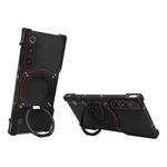 For ZTE nubia Red Magic 10 Air Mechanical Arm Borderless MagSafe Holder Metal Phone Case(Black Red)