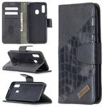 For Samsung Galaxy A20e Matching Color Crocodile Texture Horizontal Flip PU Leather Case with Wallet & Holder & Card Slots(Black)