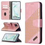 For Samsung Galaxy A81 Matching Color Crocodile Texture Horizontal Flip PU Leather Case with Wallet & Holder & Card Slots(Rose Gold)