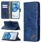 For Samsung Galaxy S20+ Matching Color Crocodile Texture Horizontal Flip PU Leather Case with Wallet & Holder & Card Slots(Blue)