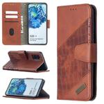For Samsung Galaxy S20+ Matching Color Crocodile Texture Horizontal Flip PU Leather Case with Wallet & Holder & Card Slots(Brown)