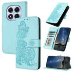 For Redmi Note 14 Pro 5G Datura Flower Embossed Flip Leather Phone Case(Light Blue)