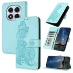 For Redmi Note 14 Pro 4G Datura Flower Embossed Flip Leather Phone Case(Light Blue)