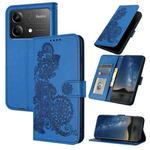 For Redmi Note 13R Pro / Xiaomi Poco X6 Neo Datura Flower Embossed Flip Leather Phone Case(Blue)