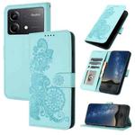 For Redmi Note 13R Pro / Xiaomi Poco X6 Neo Datura Flower Embossed Flip Leather Phone Case(Light Blue)