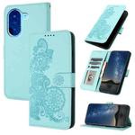 For Redmi A5 4G 171.7mm / Xiaomi Poco C71 Datura Flower Embossed Flip Leather Phone Case(Light Blue)