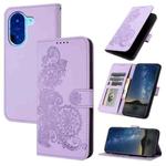 For Redmi A5 4G 171.7mm / Xiaomi Poco C71 Datura Flower Embossed Flip Leather Phone Case(Purple)
