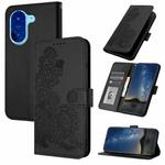 For Redmi A5 4G 171.7mm / Xiaomi Poco C71 Datura Flower Embossed Flip Leather Phone Case(Black)