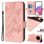 For Realme Narzo 80 Pro / 14 Pro 5G India Embossed Rose RFID Anti-theft Leather Phone Case(Pink)