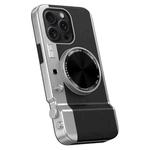 For iPhone 14 Pro 3D Retro Bluetooth Camera Magsafe Mirror Phone Case(Black)