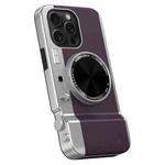 For iPhone 11 Pro Max 3D Retro Bluetooth Camera Magsafe Mirror Phone Case(Dark Purple)