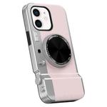 For iPhone 11 3D Retro Bluetooth Camera Magsafe Mirror Phone Case(Pink)