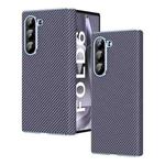 For Samsung Galaxy Z Fold5 5G Electroplated Carbon Fiber Pattern Folding Phone Case with Hinge(Grey)