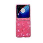 For Motorola Razr 50 Pearlescent Shell Texture Phone Case(Red)