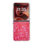 For Motorola Razr 60 Ultra Pearlescent Shell Texture Phone Case(Red)