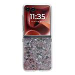 For Motorola Razr 60 Ultra Pearlescent Shell Texture Phone Case(Pink Green)