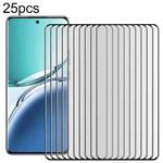 For OPPO A3 Pro 5G 25pcs Full Glue 9H HD 3D Curved Edge Tempered Glass Film(Black)