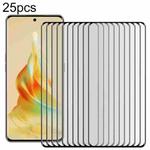 For OPPO Reno8 T 5G 25pcs Full Glue 9H HD 3D Curved Edge Tempered Glass Film(Black)